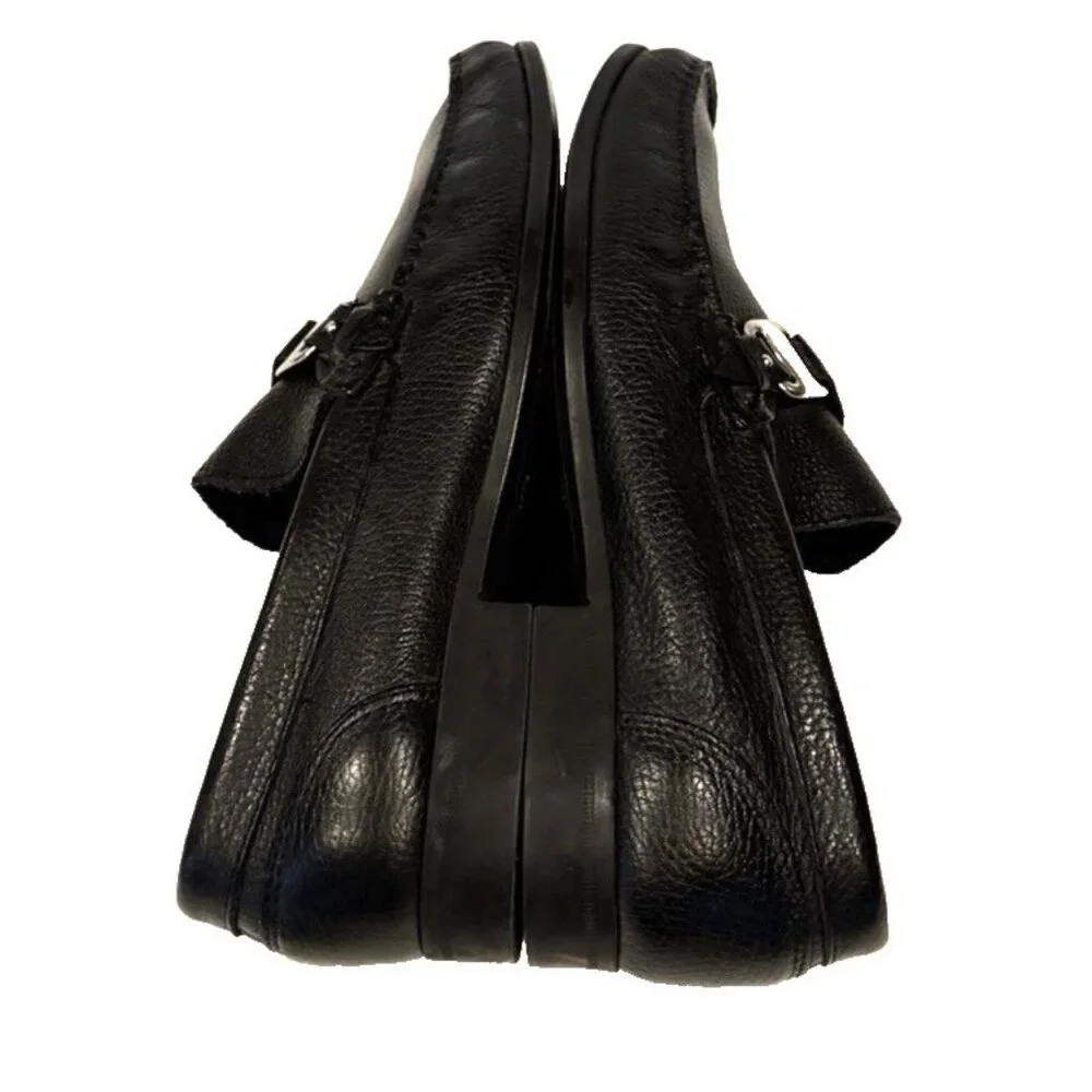 Sandro Moscoloni Men's Black Pebble Leather Palermo Loafer Slip On Loafer Size 9